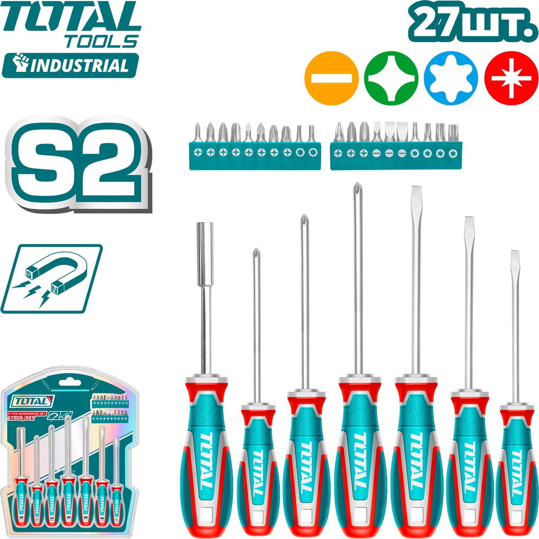 

Набор отверток Total TKSDS2726 (27 предметов)