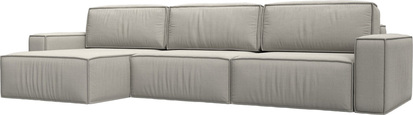 

Угловой диван Лига диванов Прага Классик лонг левый 125534L (рогожка амур бежевый)