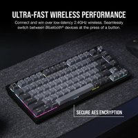 Клавиатура Corsair K65 Plus Wireless (темно-серый, Corsair MLX Red, нет кириллицы)