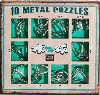 Головоломка Eureka Wire Puzzle Sets 10 Metal Puzzles 473357 (зеленый)