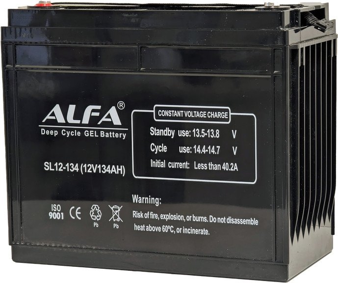 

Тяговый аккумулятор ALFA 12V-134Ah(C20) L+ (134 А·ч)