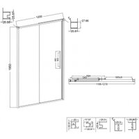 Душевая дверь Niagara Nova NG-84-L12FHB 120x195 (черный матовый/рифленое стекло)