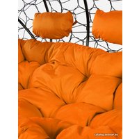 Подвесной диван M-Group Лежебока 11180407 (с черным ротангом/оранжевая подушка)