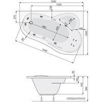 Ванна Poolspa Leda 150x100 L Economy 2 PHAE510SO2C0000