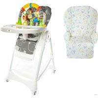 Высокий стульчик ForKiddy Podium Toys 0+ (два чехла +х/б вкладыш, серый)