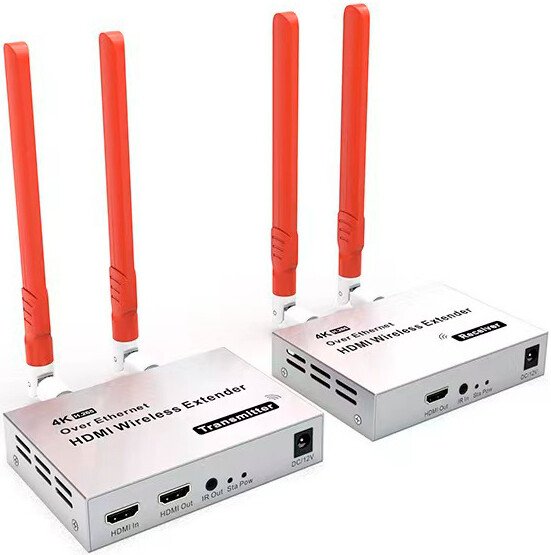 Удлинитель USBTOP HDMI по Wi-Fi до 300 метров UltraHD 4K, комплект, активный (белый)