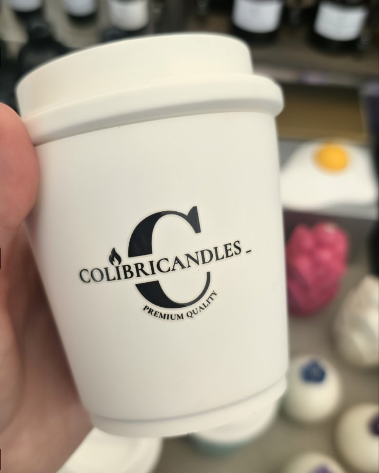 Ароматическая свеча COLIBRICANDLES в стакане с крышкой из гипса 200 мл в коробке (аромат Сочный нектар)
