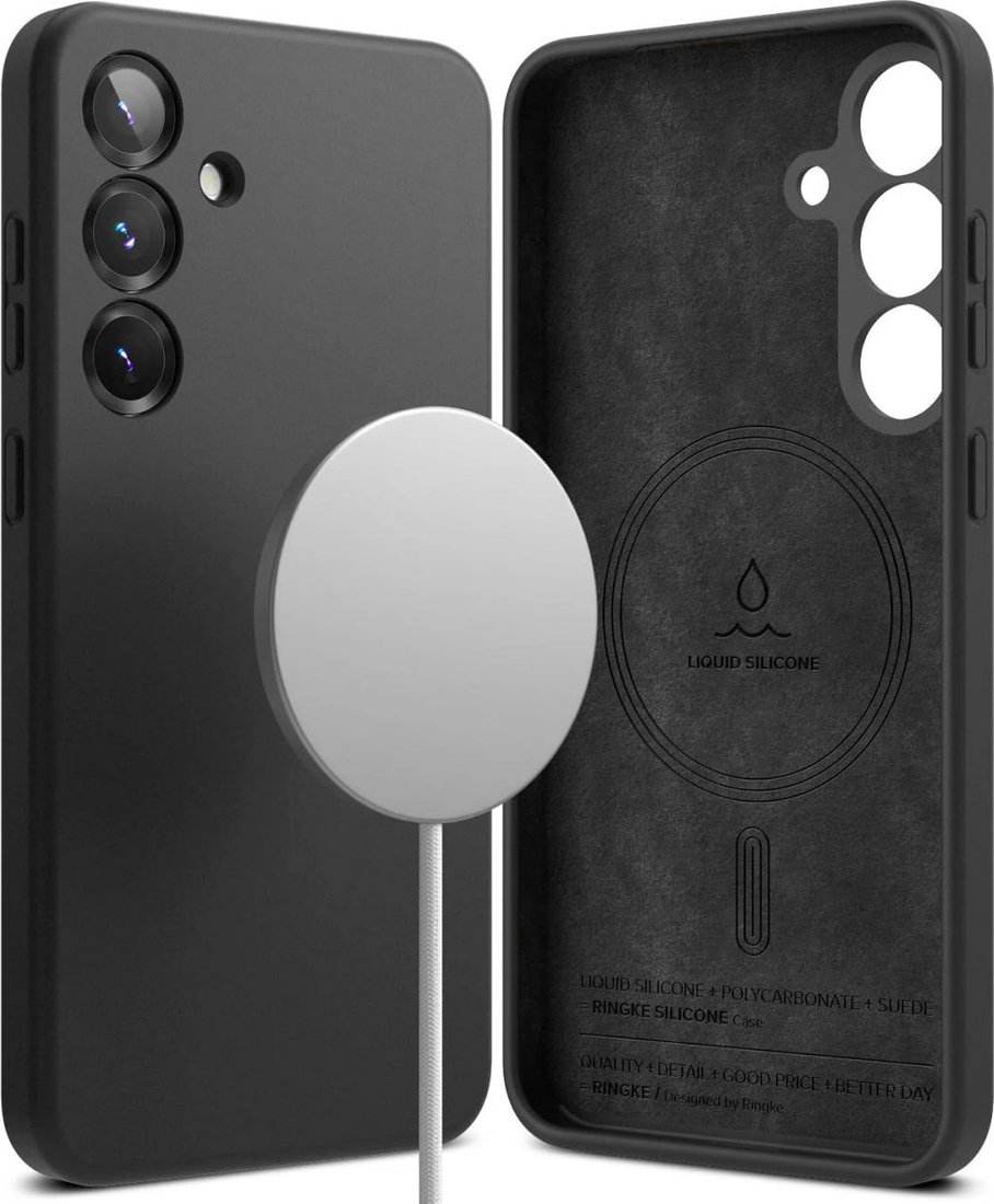 

Чехол для телефона Ringke Silicone Magnetic для Galaxy S25 Plus Black