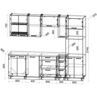 Готовая кухня Интерлиния Мила Gloss 2.55-ПМ3 (белый/белый/серый каспий) в Бресте