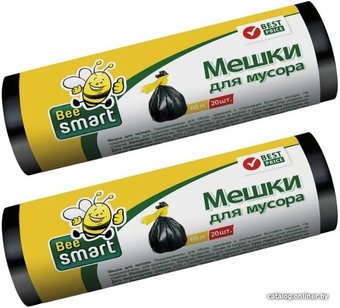 Пакеты для мусора Paclan Bee Smart с завязками (60 л, 20 шт)