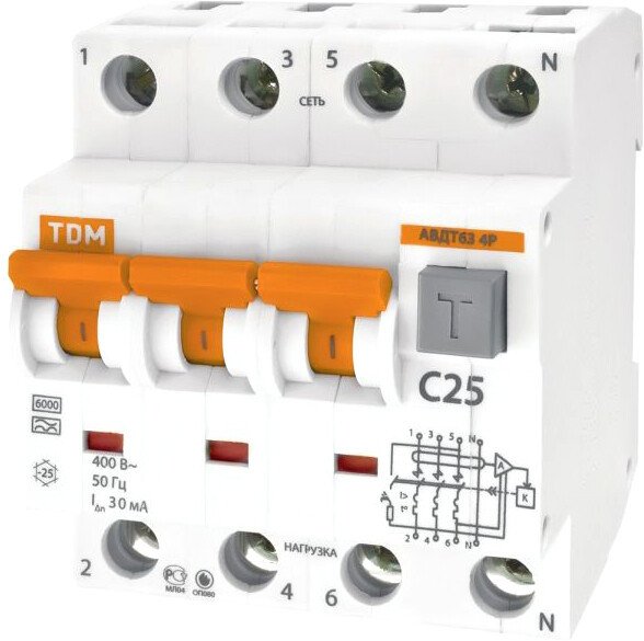 

Дифференциальный автомат TDM Electric SQ0202-0025