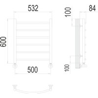 Полотенцесушитель TERMINUS Классик П6 500x600 (RAL 9003, белый)