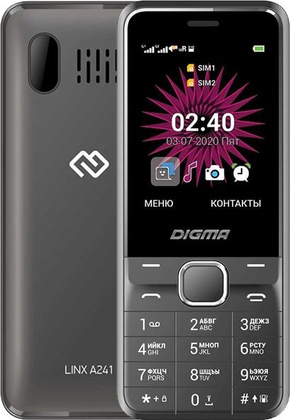

Кнопочный телефон Digma Linx A241 (серый)
