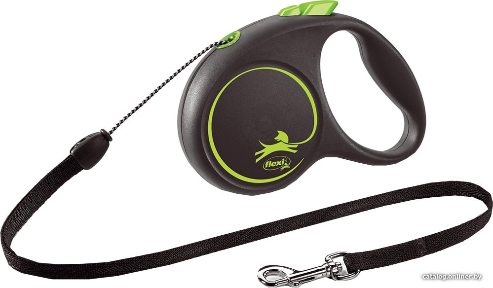 Поводок-рулетка Flexi Black Design S Cord 5 m (салатовый)