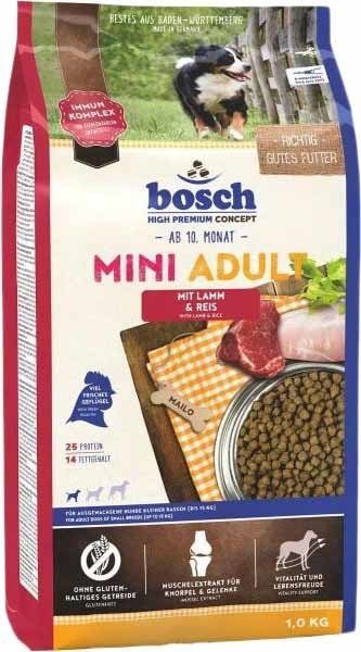 

Сухой корм для собак Bosch Mini Adult Lamb & Rice (Ягненок с Рисом) 1 кг