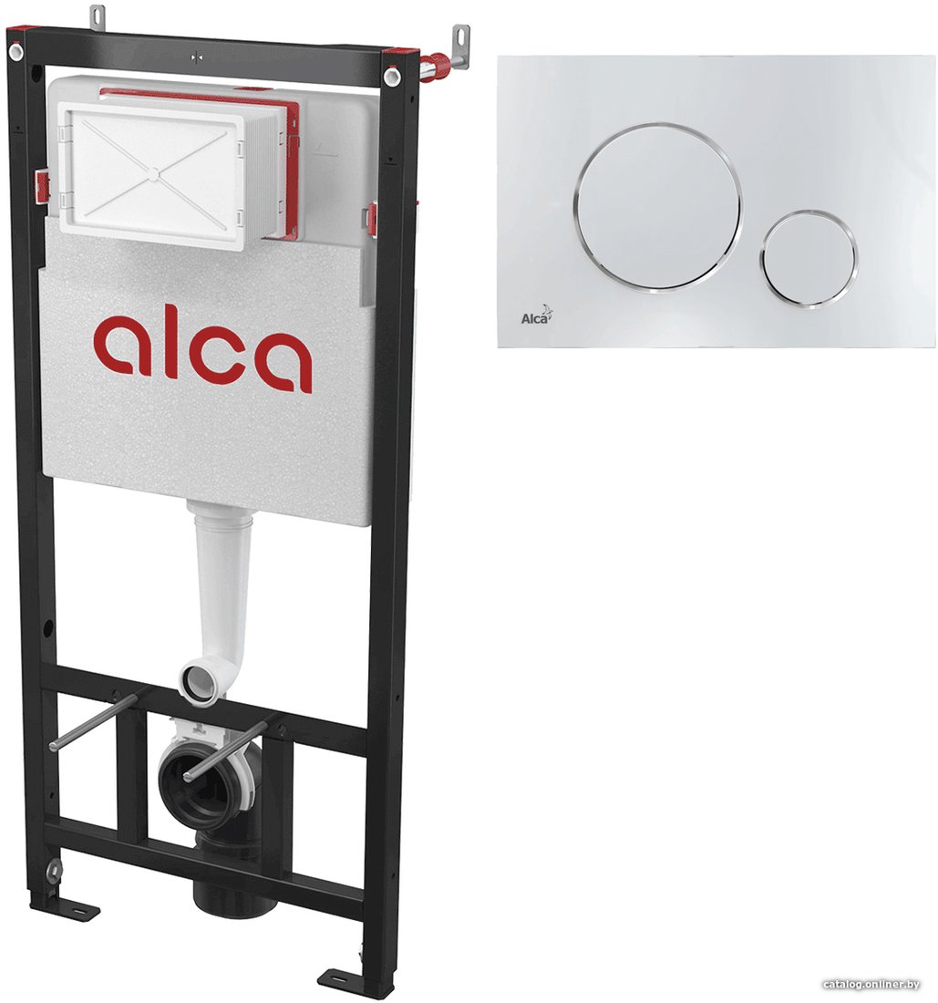 Инсталляция для унитаза Alcaplast AM101/1120 + кнопка Thin M671 (хром глянцевый)