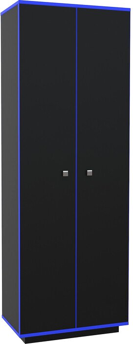 

Шкаф распашной МДК Black 2-х створчатый BL-СК2С 490x800x1980 (черный/кромка синяя)