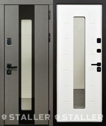 Металлическая дверь Сталлер Юта 205x86R (серый/белый)