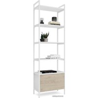 Стеллаж Crafto Бонд Мини Лофт 03 600x320x1900 (белый/каштан)