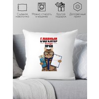 Декоративная подушка Print Style Главный бухгалтер всегда прав 40x40pr3