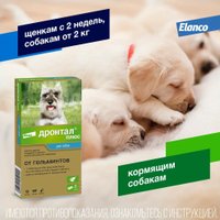 Таблетки от блох и клещей Elanco Дронтал плюс антигельминтик для собак со вкусом мяса (6 таблеток)