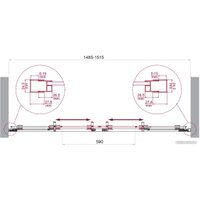 Душевая дверь BelBagno LUCE-BF-2-150-C-Cr