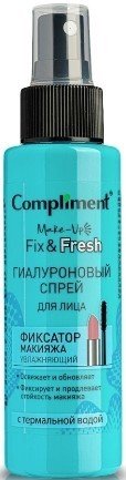  Compliment Спрей для лица Гиалуроновый фиксатор макияжа увлажняющий (110 мл)
