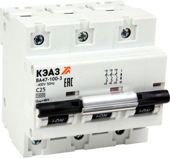 Выключатель автоматический КЭАЗ ВА47-100-3C80-УХЛ3 (10кА) 318145