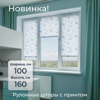 Мини рулонные шторы Franc Gardiner Print Сказочный лес 100х160 9403217474 (серый)