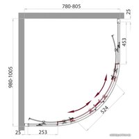 Душевой уголок BelBagno Sela-RH-2-100/80-P-Cr (прозрачное стекло)