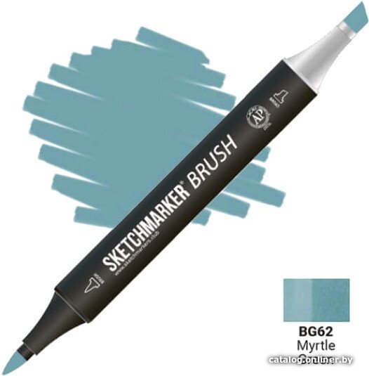 Маркер художественный Sketchmarker Brush Двусторонний BG62 SMB-BG62 (зеленый мирт)