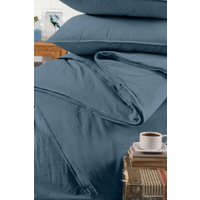 1.5-спальный комплект постельного белья Arya Natural Stone Washed 8680943227256 (синий)