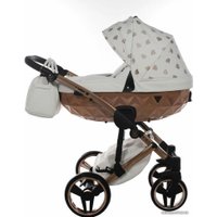 Универсальная коляска Junama Glow V2 (2 в 1, белая кожа/медь)