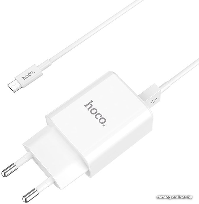 Сетевое зарядное Hoco C62A microUSB (белый)
