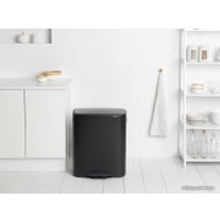 Система сортировки мусора Brabantia Bo Pedal Bin 2 x 30 л (черный матовый)