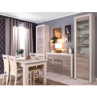 Шкаф-пенал Anrex Olivia 1V1D Вудлайн Кремовый/Дуб Анкона