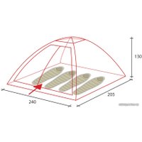 Треккинговая палатка GOLDEN SHARK Simple 4 (зеленый)