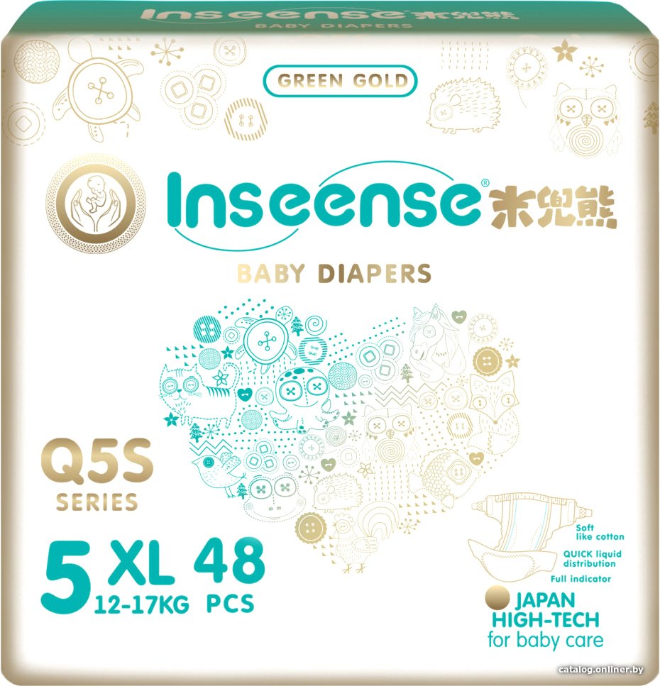 Подгузники Inseense Q5S XL 12-17 кг Ins72775 (48 шт)