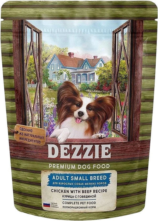 

Сухой корм для собак Dezzie Adult Dog Small Breed (для взрослых мелких пород с курицей и говядиной) 800 г