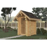 Дачный туалет Экохоум Туалет из оцилиндрованного бревна А-22