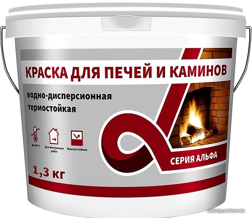 Краска Alfavit Термостойкая для печей и каминов 3 кг