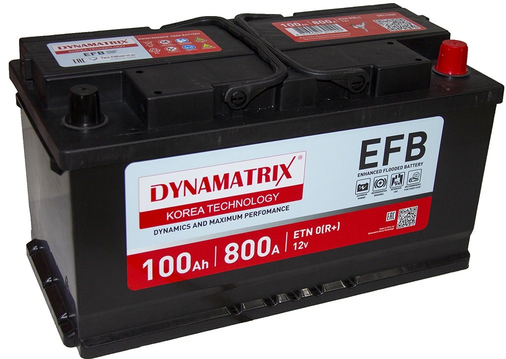 

Автомобильный аккумулятор Dynamatrix EFB R+ (100 А·ч)