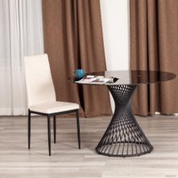 Стул TetChair Easy Chair металл/вельвет (светло-бежевый/черный)