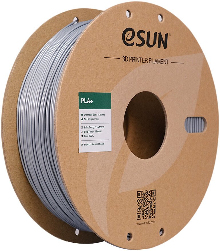 Филамент eSUN PLA+ PLA+175S5B1 (1.75 мм, 5 кг, серебристый)