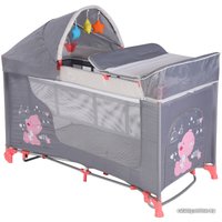 Манеж-кровать Lorelli Moonlight Rocker 2 Pink&Grey My Baby