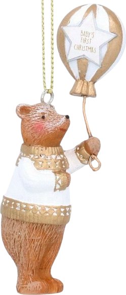 

Елочная игрушка Gisela Graham Baby's First Christmas Плюшевый мишка с воздушным шаром 17507_1