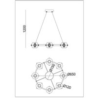 Подвесная люстра Arte Lamp Markab A2471LM-16BK