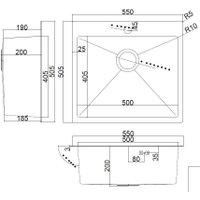Кухонная мойка ARFEKA AF 550*505 Satin Nano