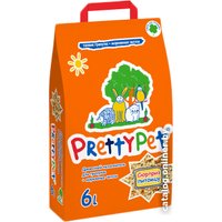 Наполнитель для туалета PrettyPet с морковными чипсами для грызунов и птиц (6 л)