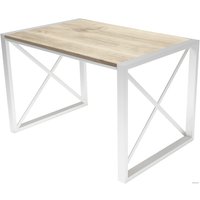 Кухонный стол Buro7 Лофт 110 (классика, дуб беленый/белый)